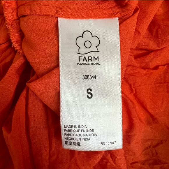 Farm Rio Women’s Color Block Orange Pink Halter Tie Cutout Bust Maxi Dress Small - Picture 10 of 14